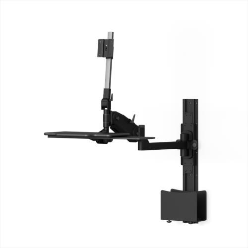 07 black computer station stand wall mount