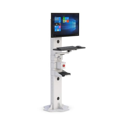 772106 floor mounted computer stand with adjustable components
