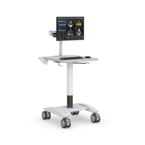 772227 mobile pneumatic computer stand pole rolling cart