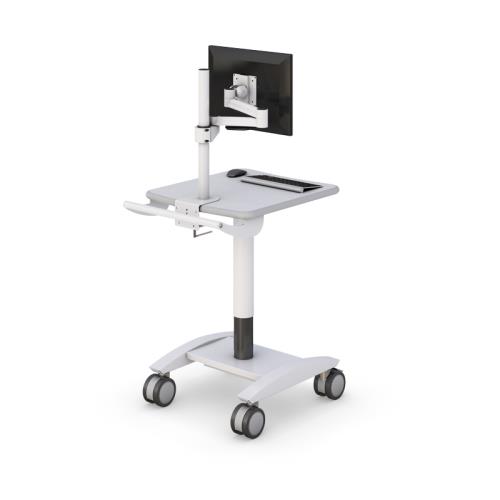772227 portable mobile computer pole stand cart