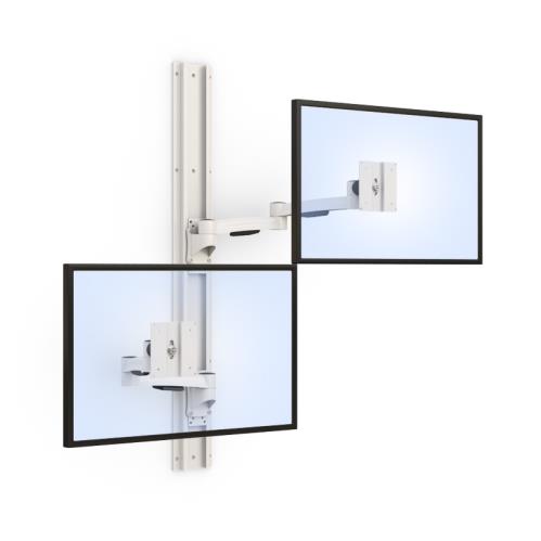 772612 vertical orientation wall mounted monitor swing arm for two led screens