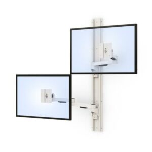 772612 wall mounted vertical dual monitor adjustable swing arm
