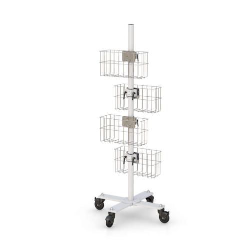 772835 lightweight storage cart with multiple wire basket shelves