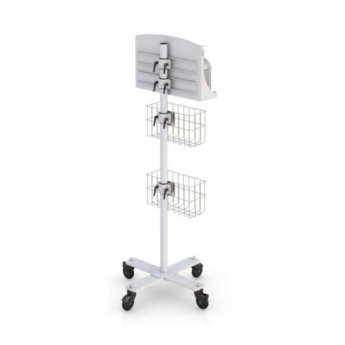 772838 hygiene sanitizing dispenser station cart with shelves