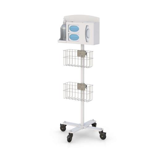772838 mobile hygiene sanitizing station cart with wire baskets