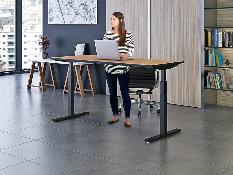 sit standing desk in work place