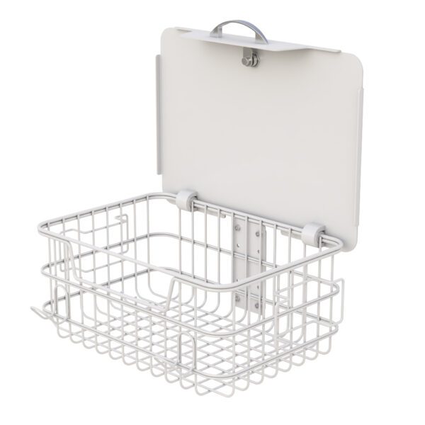 large wire basket with locking lid