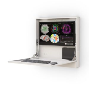 Secure Wall-Mounted Computer Workstation with Metal Enclosure