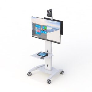 Ergo Ville Double Display Video Cart – Ergonomic, Mobile, and Secure