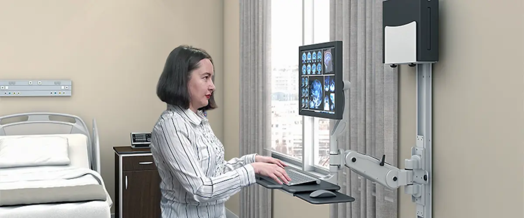 secure wall-mounted computer workstation